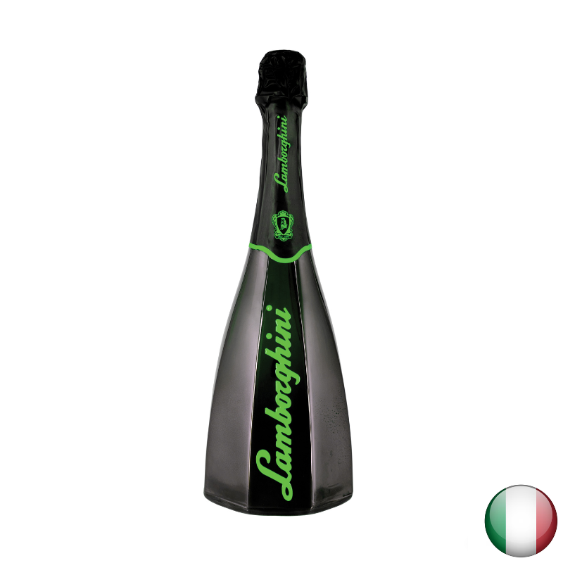 Lambo verde B Lamborghini Vino Espumoso Demi Seco Octagonal – Etiqueta Verde